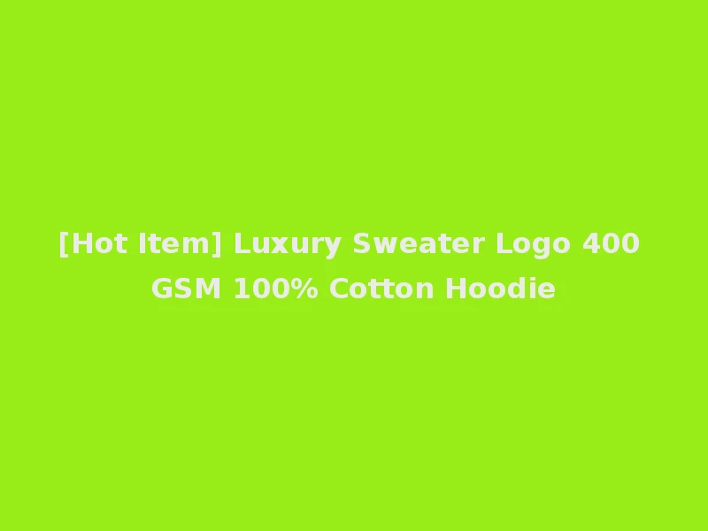 [Hot Item] Luxury Sweater Logo 400 GSM 100% Cotton Hoodie