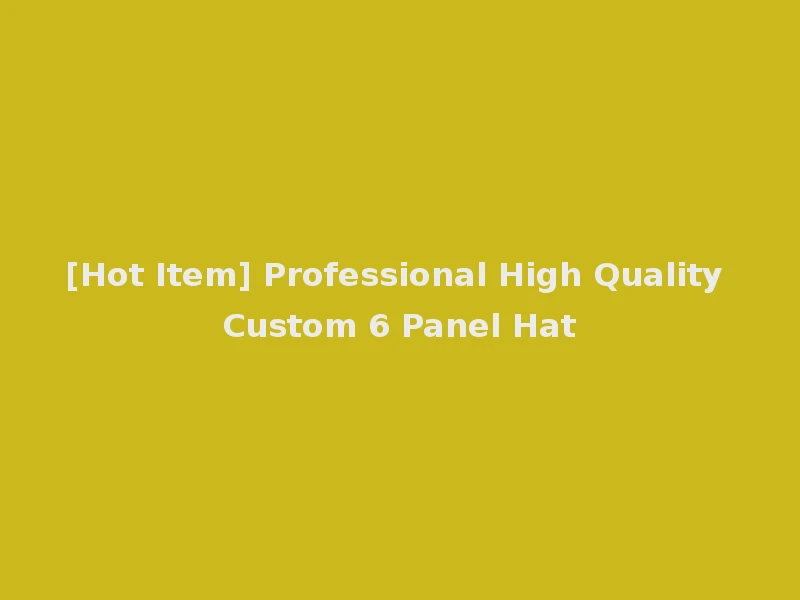 [Hot Item] Professional High Quality Custom 6 Panel Hat
