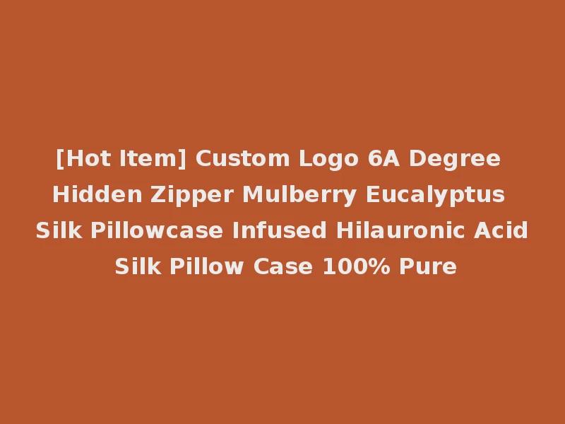 [Hot Item] Custom Logo 6A Degree Hidden Zipper Mulberry Eucalyptus Silk Pillowcase Infused Hilauronic Acid Silk Pillow Case 100% Pure