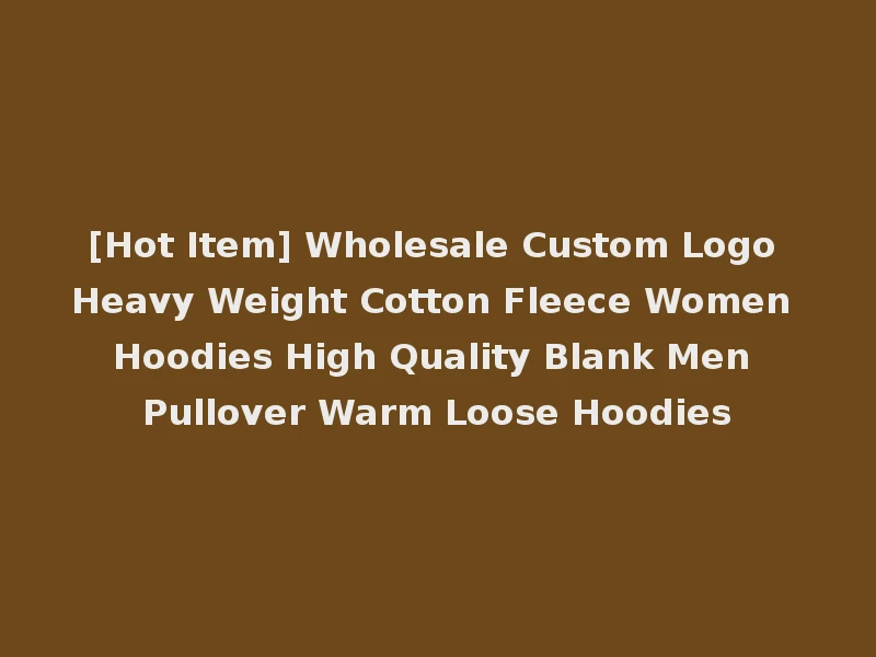 [Hot Item] Wholesale Custom Logo Heavy Weight Cotton Fleece Women Hoodies High Quality Blank Men Pullover Warm Loose Hoodies