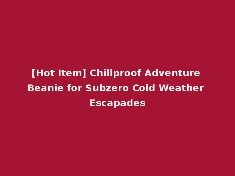 [Hot Item] Chillproof Adventure Beanie for Subzero Cold Weather Escapades