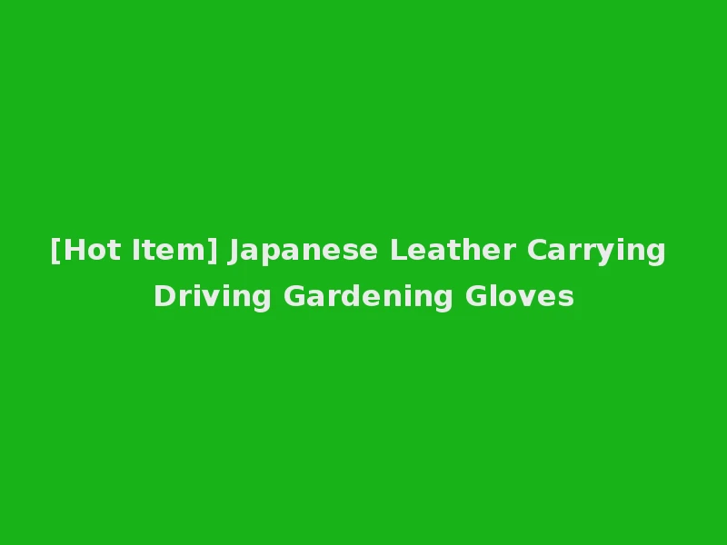 [Hot Item] Japanese Leather Carrying Driving Gardening Gloves