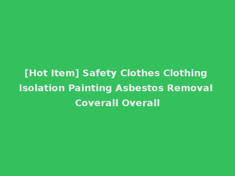 [Hot Item] Safety Clothes Clothing Isolation Painting Asbestos Removal Coverall Overall