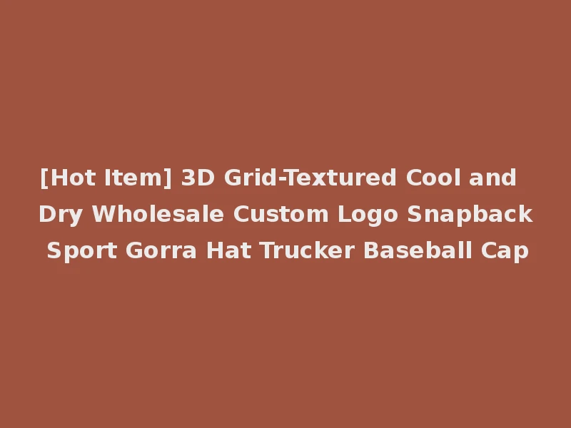 [Hot Item] 3D Grid-Textured Cool and Dry Wholesale Custom Logo Snapback Sport Gorra Hat Trucker Baseball Cap