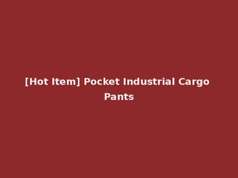 [Hot Item] Pocket Industrial Cargo Pants