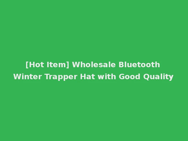 [Hot Item] Wholesale Bluetooth Winter Trapper Hat with Good Quality