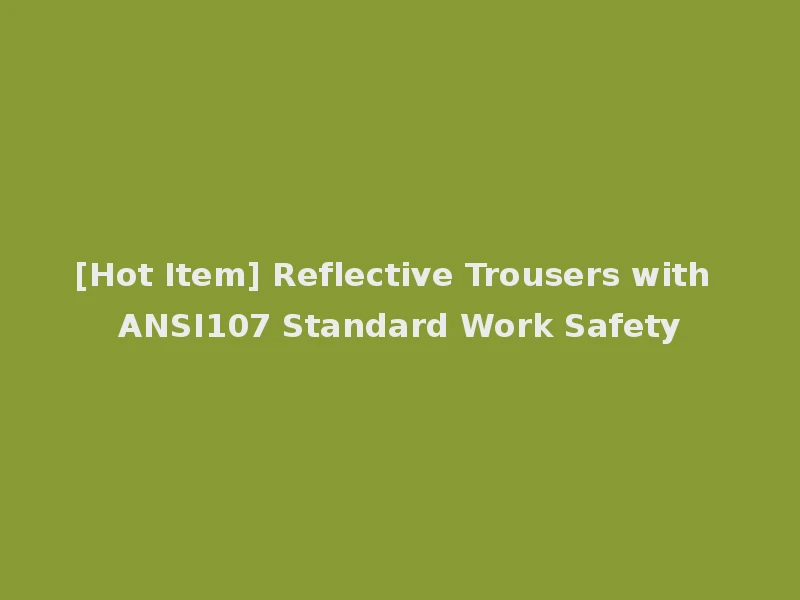 [Hot Item] Reflective Trousers with ANSI107 Standard Work Safety