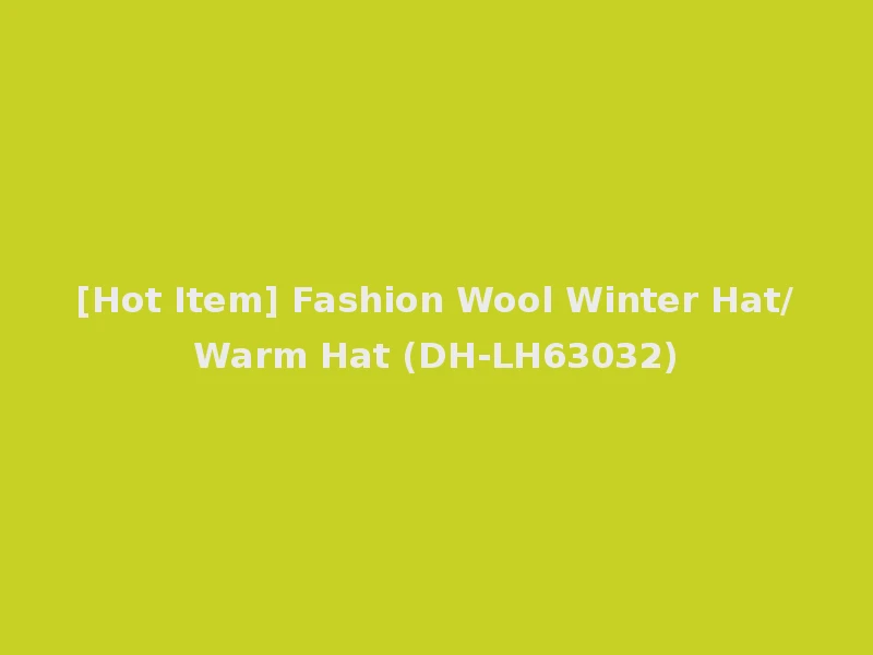 [Hot Item] Fashion Wool Winter Hat/Warm Hat (DH-LH63032)