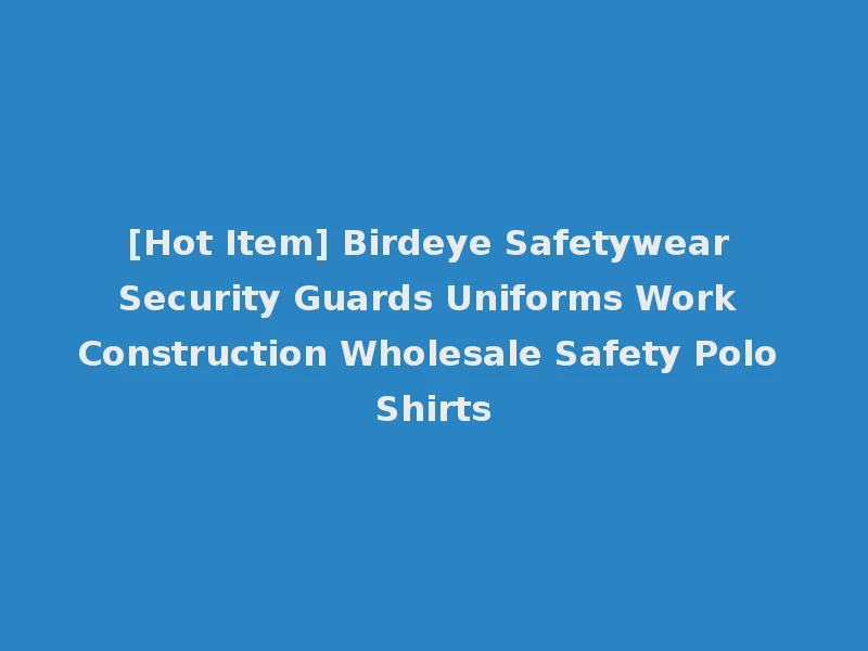 [Hot Item] Birdeye Safetywear Security Guards Uniforms Work Construction Wholesale Safety Polo Shirts