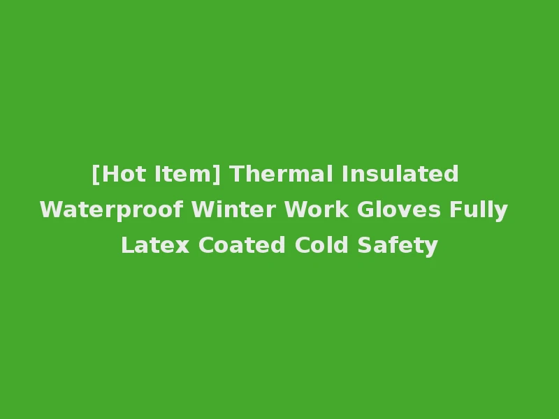 [Hot Item] Thermal Insulated Waterproof Winter Work Gloves Fully Latex Coated Cold Safety