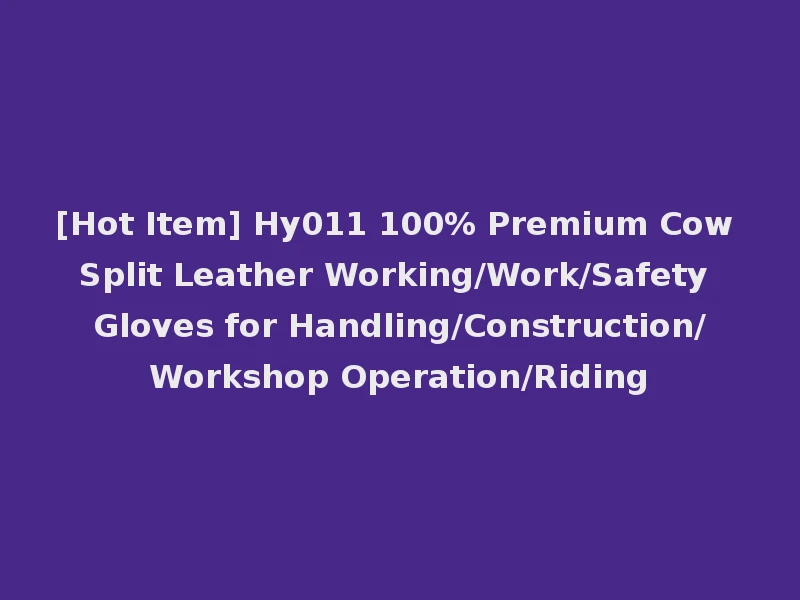 [Hot Item] Hy011 100% Premium Cow Split Leather Working/Work/Safety Gloves for Handling/Construction/Workshop Operation/Riding