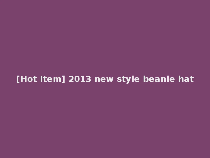[Hot Item] 2013 new style beanie hat