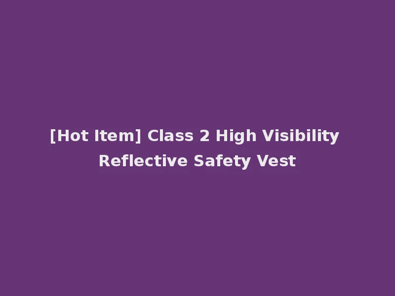 [Hot Item] Class 2 High Visibility Reflective Safety Vest
