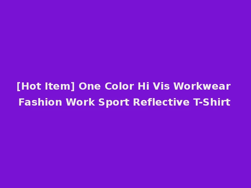 [Hot Item] One Color Hi Vis Workwear Fashion Work Sport Reflective T-Shirt