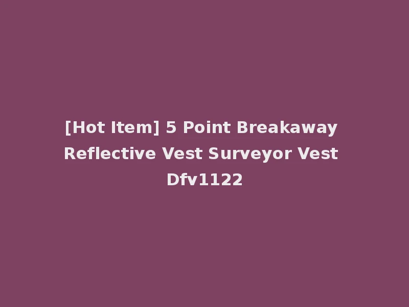 [Hot Item] 5 Point Breakaway Reflective Vest Surveyor Vest Dfv1122