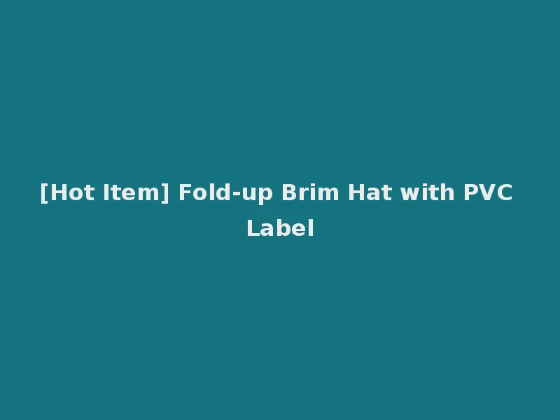 [Hot Item] Fold-up Brim Hat with PVC Label
