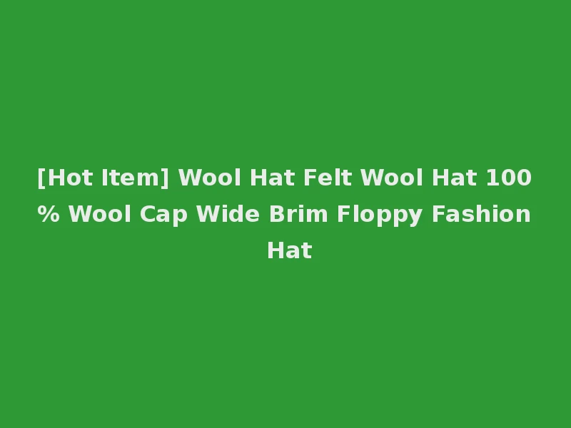 [Hot Item] Wool Hat Felt Wool Hat 100% Wool Cap Wide Brim Floppy Fashion Hat