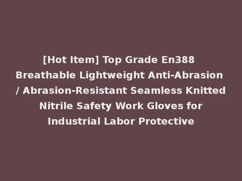 [Hot Item] Top Grade En388 Breathable Lightweight Anti-Abrasion / Abrasion-Resistant Seamless Knitted Nitrile Safety Work Gloves for Industrial Labor Protective