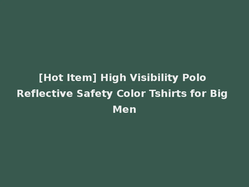 [Hot Item] High Visibility Polo Reflective Safety Color Tshirts for Big Men