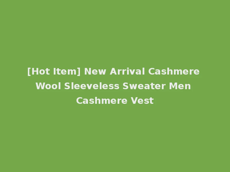 [Hot Item] New Arrival Cashmere Wool Sleeveless Sweater Men Cashmere Vest