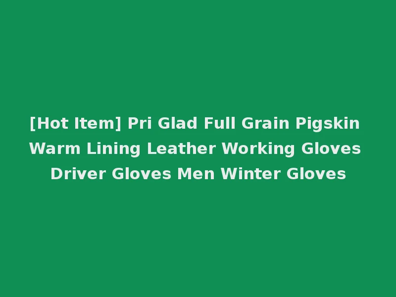 [Hot Item] Pri Glad Full Grain Pigskin Warm Lining Leather Working Gloves Driver Gloves Men Winter Gloves