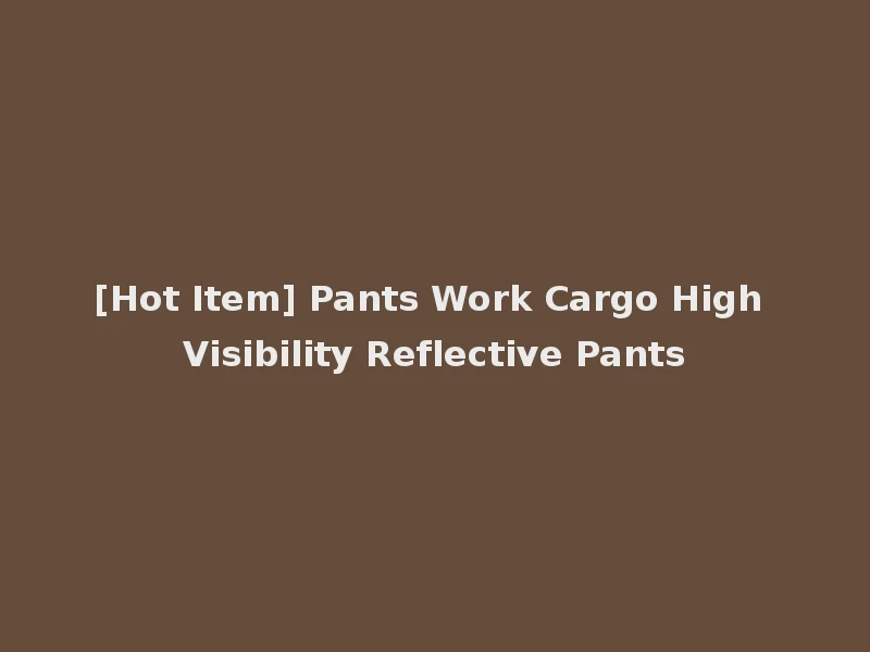 [Hot Item] Pants Work Cargo High Visibility Reflective Pants