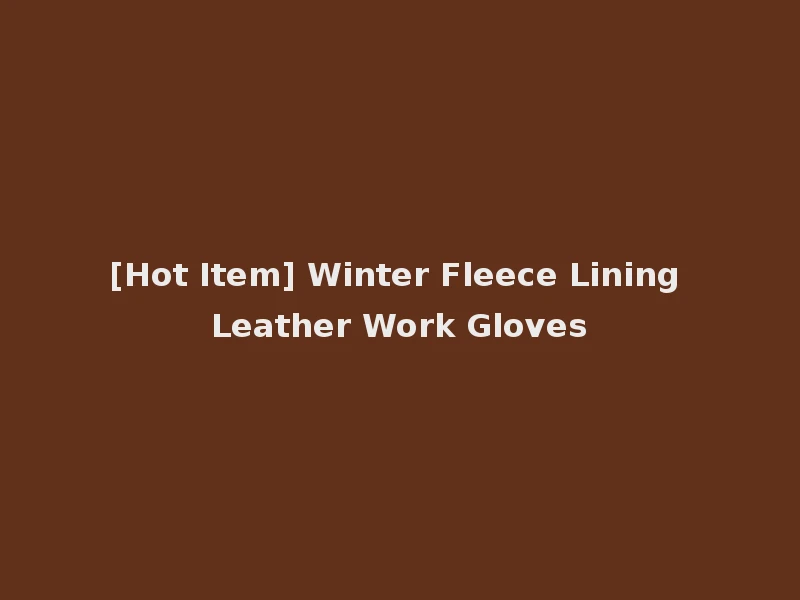 [Hot Item] Winter Fleece Lining Leather Work Gloves
