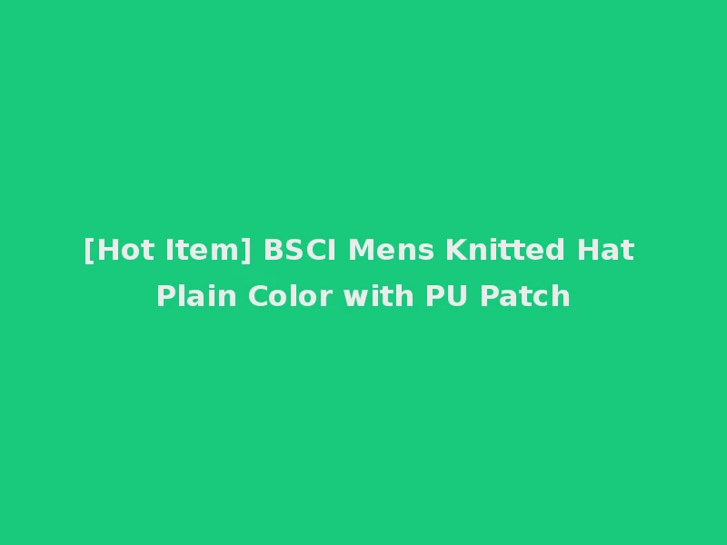 [Hot Item] BSCI Mens Knitted Hat Plain Color with PU Patch