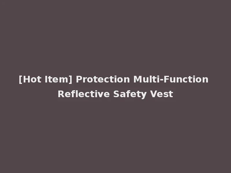 [Hot Item] Protection Multi-Function Reflective Safety Vest