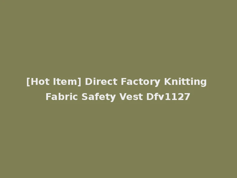 [Hot Item] Direct Factory Knitting Fabric Safety Vest Dfv1127
