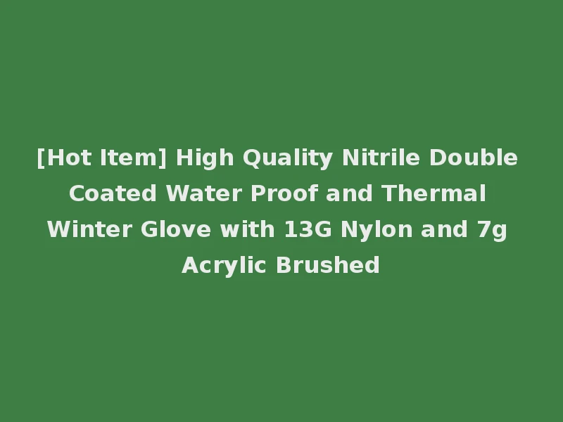 [Hot Item] High Quality Nitrile Double Coated Water Proof and Thermal Winter Glove with 13G Nylon and 7g Acrylic Brushed