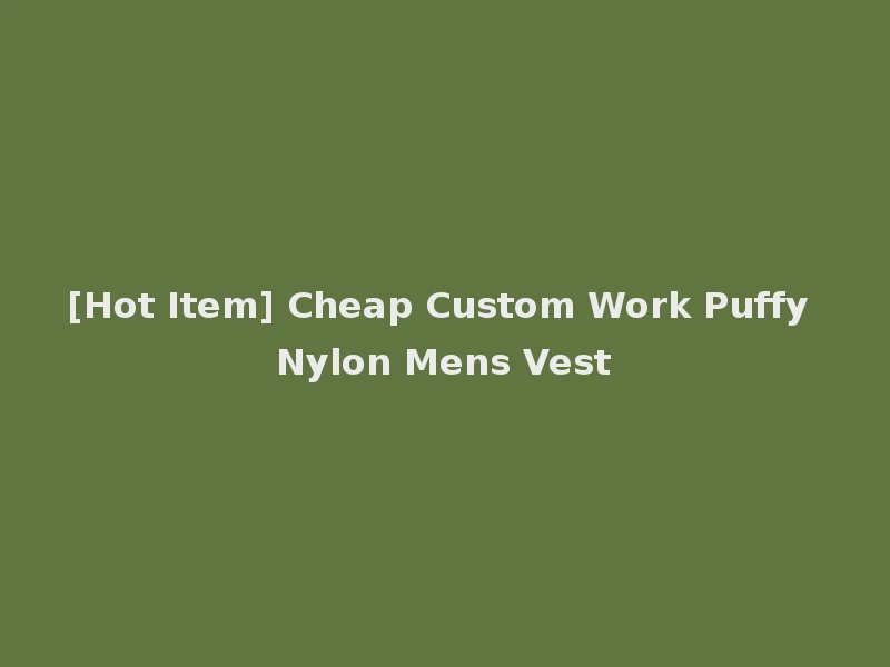 [Hot Item] Cheap Custom Work Puffy Nylon Mens Vest