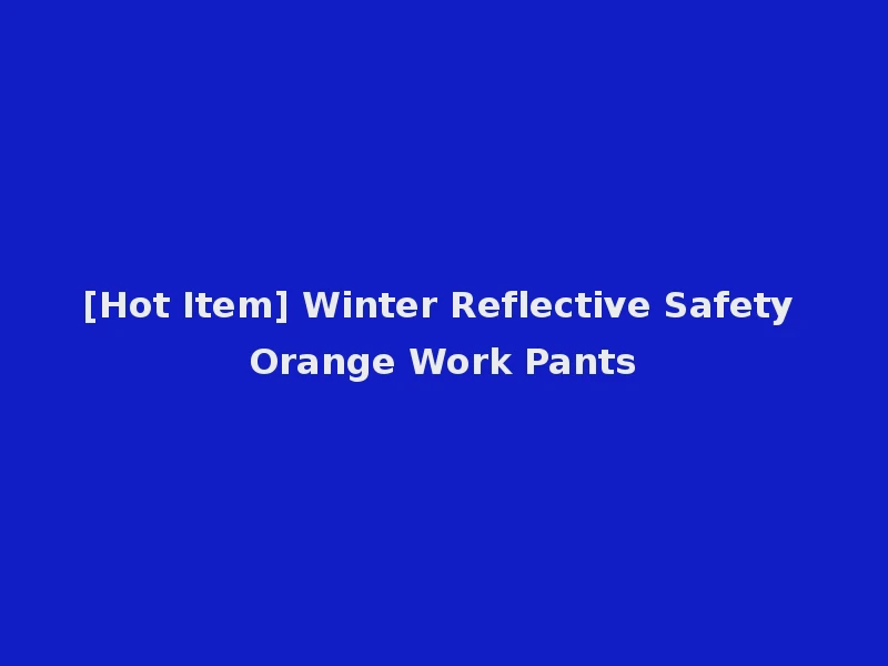 [Hot Item] Winter Reflective Safety Orange Work Pants