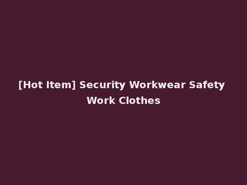 [Hot Item] Security Workwear Safety Work Clothes
