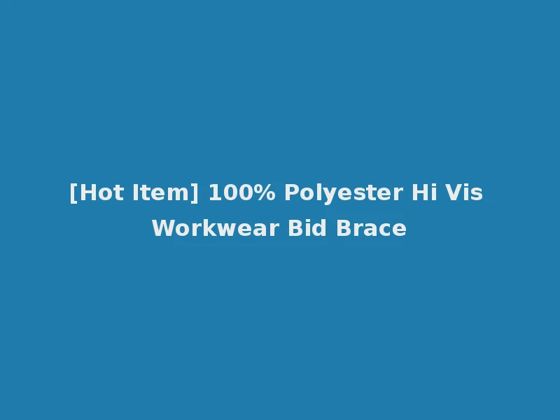 [Hot Item] 100% Polyester Hi Vis Workwear Bid Brace