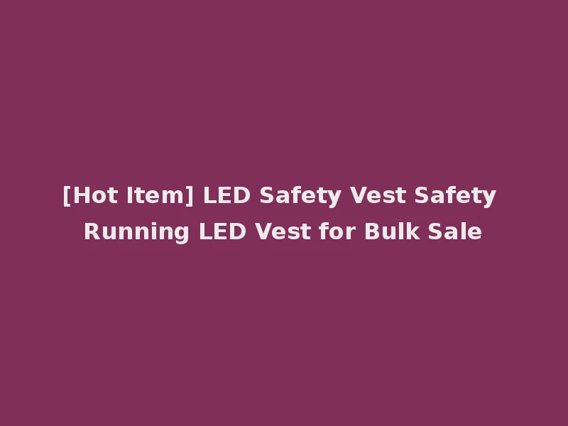 [Hot Item] LED Safety Vest Safety Running LED Vest for Bulk Sale