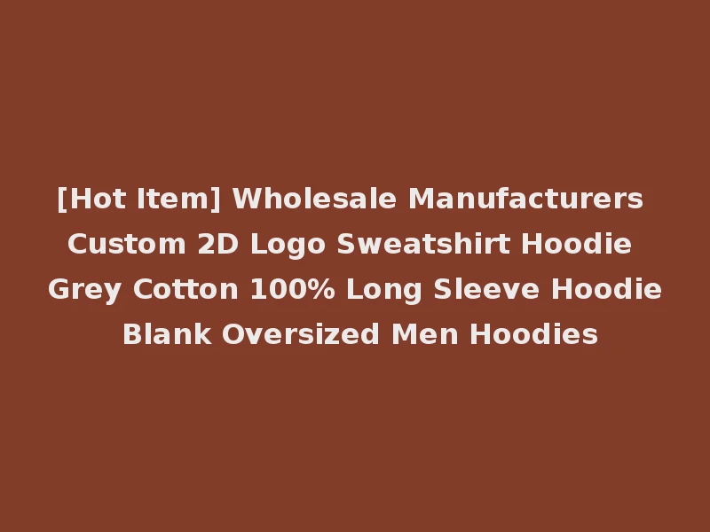 [Hot Item] Wholesale Manufacturers Custom 2D Logo Sweatshirt Hoodie Grey Cotton 100% Long Sleeve Hoodie Blank Oversized Men Hoodies