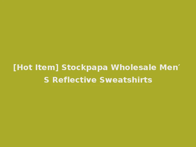 [Hot Item] Stockpapa Wholesale Men′ S Reflective Sweatshirts