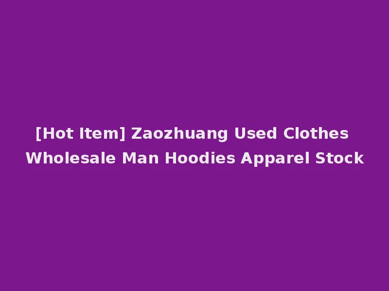 [Hot Item] Zaozhuang Used Clothes Wholesale Man Hoodies Apparel Stock