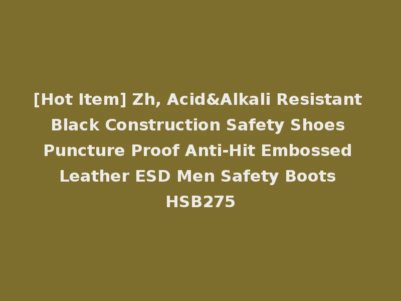 [Hot Item] Zh, Acid&Alkali Resistant Black Construction Safety Shoes Puncture Proof Anti-Hit Embossed Leather ESD Men Safety Boots HSB275