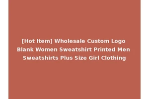 [Hot Item] Wholesale Custom Logo Blank Women Sweatshirt Printed Men Sweatshirts Plus Size Girl Clothing