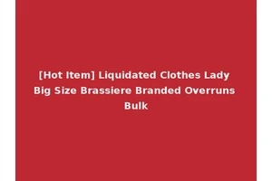 [Hot Item] Liquidated Clothes Lady Big Size Brassiere Branded Overruns Bulk