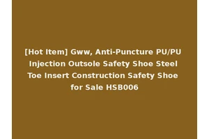 [Hot Item] Gww, Anti-Puncture PU/PU Injection Outsole Safety Shoe Steel Toe Insert Construction Safety Shoe for Sale HSB006