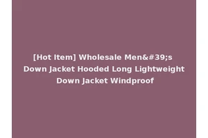 [Hot Item] Wholesale Men's Down Jacket Hooded Long Lightweight Down Jacket Windproof