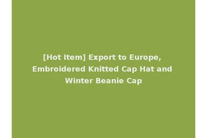 [Hot Item] Export to Europe, Embroidered Knitted Cap Hat and Winter Beanie Cap