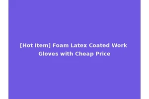 [Hot Item] Foam Latex Coated Work Gloves with Cheap Price