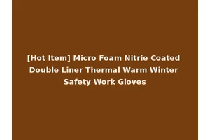 [Hot Item] Micro Foam Nitrie Coated Double Liner Thermal Warm Winter Safety Work Gloves