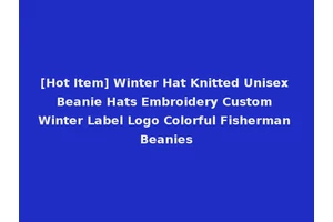 [Hot Item] Winter Hat Knitted Unisex Beanie Hats Embroidery Custom Winter Label Logo Colorful Fisherman Beanies