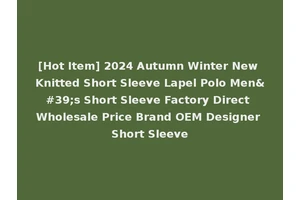 [Hot Item] 2024 Autumn Winter New Knitted Short Sleeve Lapel Polo Men's Short Sleeve Factory Direct Wholesale Price Brand OEM Designer Short Sleeve