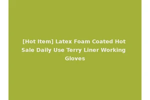 [Hot Item] Latex Foam Coated Hot Sale Daily Use Terry Liner Working Gloves